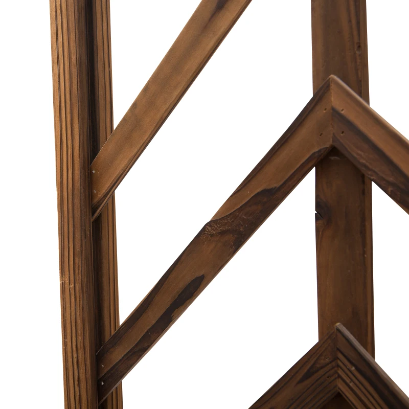 Outsunny 79in Wooden Garden Arbor Arch Trellis with Classic Countryside Style, Pergola Style Roof for Climbing Vines for Ceremony Party Weddings