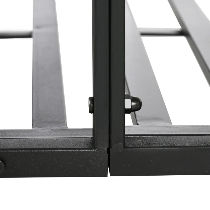 Outsunny 6FT Steel Garden Bridge with Safety Siderails, Decorative Arc Landscaping Bridge for Backyard Creek Stream Pond, Black