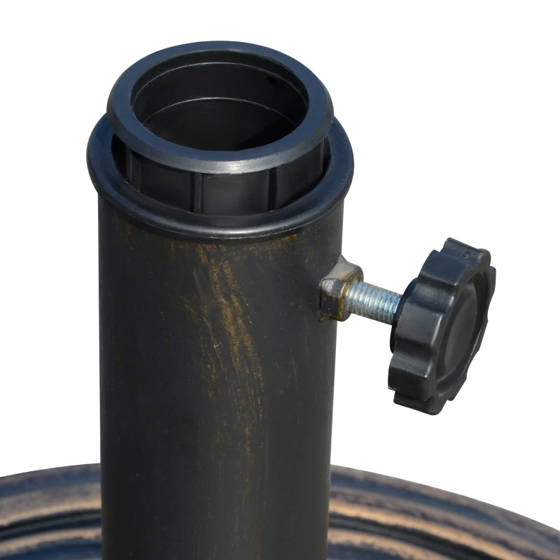 Outsunny 25 lb Heavy Duty Patio Umbrella Base, Round Market Umbrella Stand for Outdoor, Deck, Backyard, Garden, Bronze