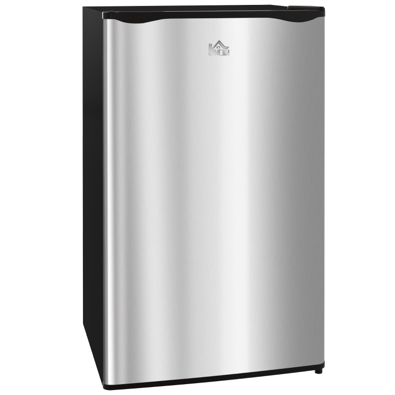 HOMCOM Compact Refrigerator, Mini Fridge with Freezer, Adjustable Shelf, Mechanical Thermostat and Reversible Door, Silver