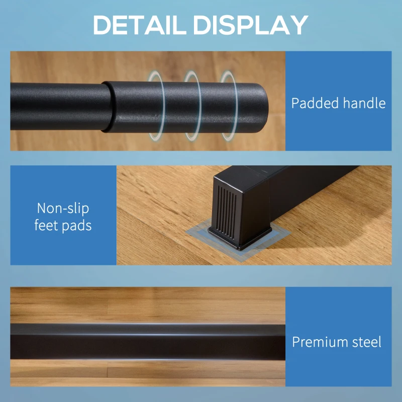 Soozier Dip Stand Station, Heavy Duty Upper Body Equipment, Tricep Dips, Pull-Ups, Push-Ups, L-Sits for Home, Gym, Office, Black