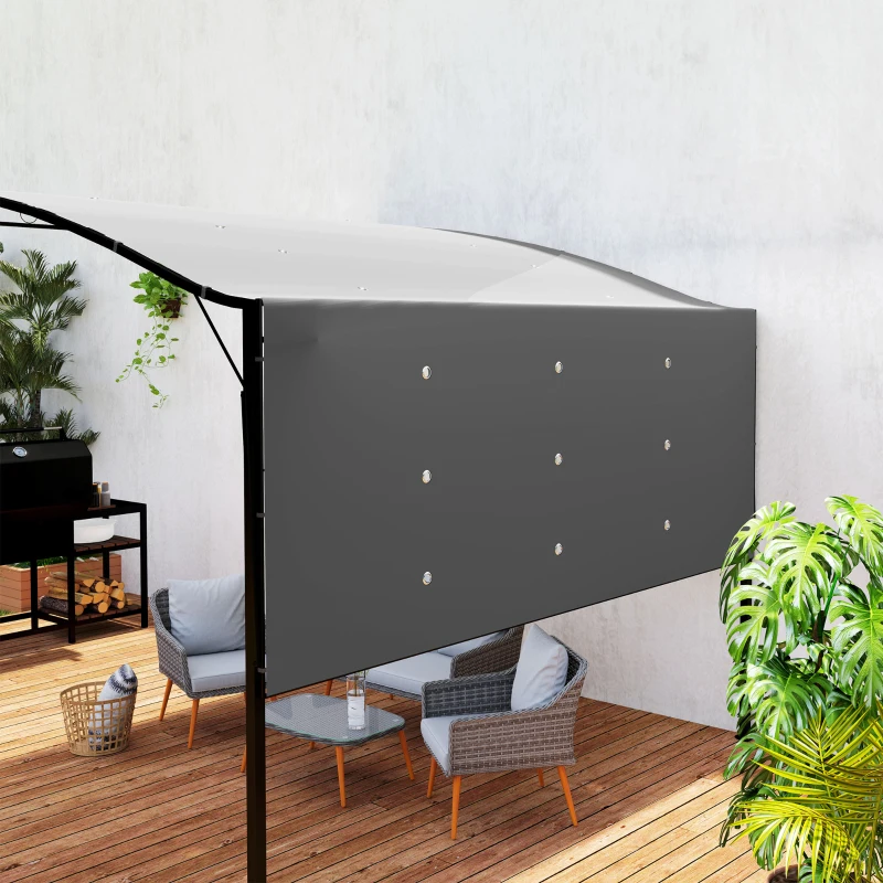 Outsunny 10' x 8' Outdoor Pergola and Patio Gazebo for Garden, Camper, Deck, Doors and Windows, Dark Gray