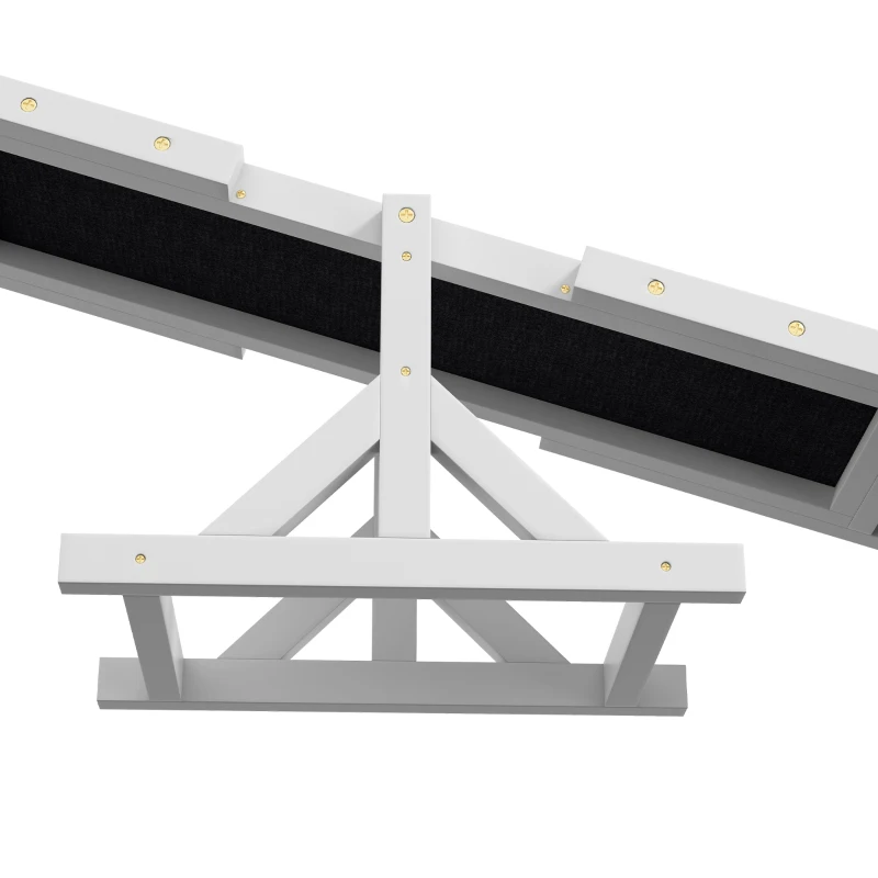 PawHut Wooden Dog Agility Seesaw for Training and Exercise, White