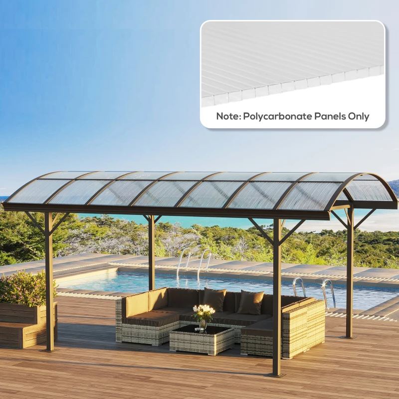 Outsunny 14 Pieces Twin-Wall Polycarbonate Panels Waterproof UV Protected Polycarbonate Greenhouse Panels, 4' x 2' x 0.16", Clear(m-10)