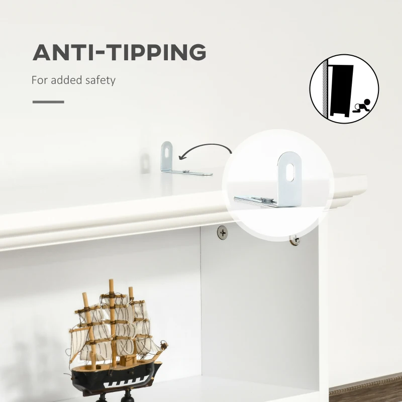 HOMCOM Hall Tree with Storage Bench, Entryway Bench with Coat Rack, Accent Coat Tree with Storage Shelves, Cabinet and Drawers for Hallway, Mudroom, White