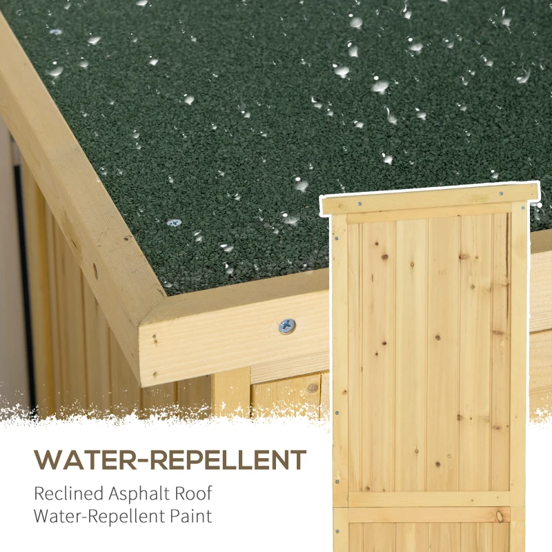 Outsunny 3' x 5' Wooden Garden Storage Shed, Sheds & Outdoor Storage with Asphalt Roof & 2 Large Wood Doors with Lock, Natural