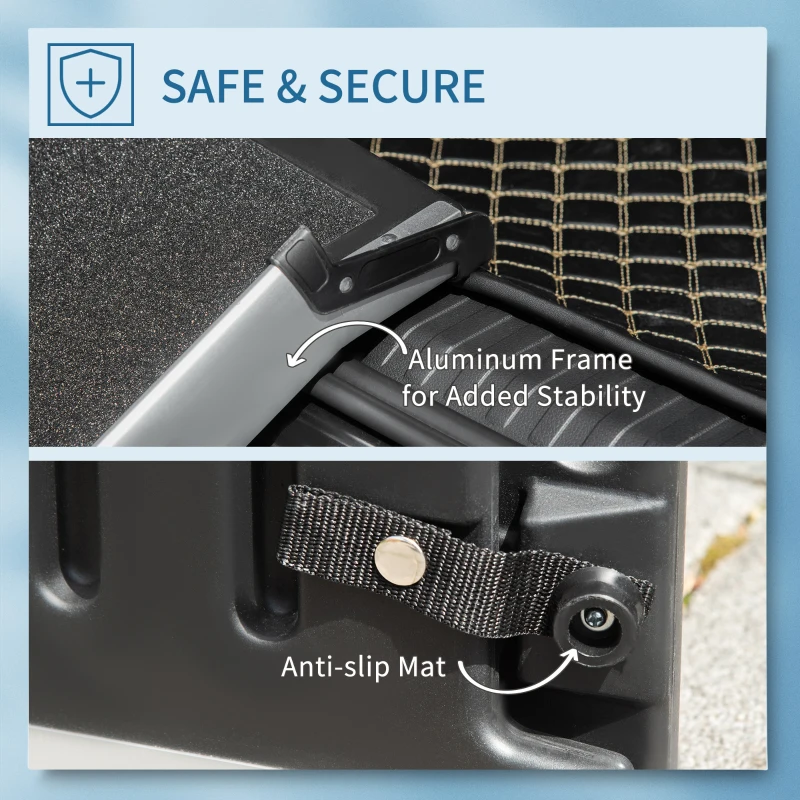 PawHut 72-Inch Portable Folding Dog Ramp for Cars, Trucks, SUVs, Non-Slip Pet Ramp for Large Dogs, Aluminum Frame for up to 198 LBS