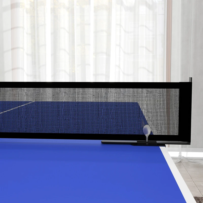 Soozier 9' x 5' Full Size Table Tennis Table, Folding Ping Pong Table with Paddles and Balls, Blue