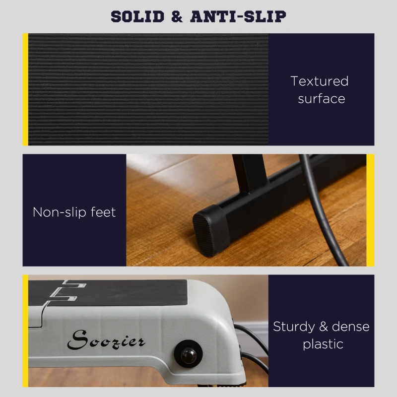 Soozier Multipurpose Workout Bench, Adjustable Stepper Deck with Resistance Ropes, Incline and Decline, Foldable Weight Bench for Home Gym Aerobic & Strength Training