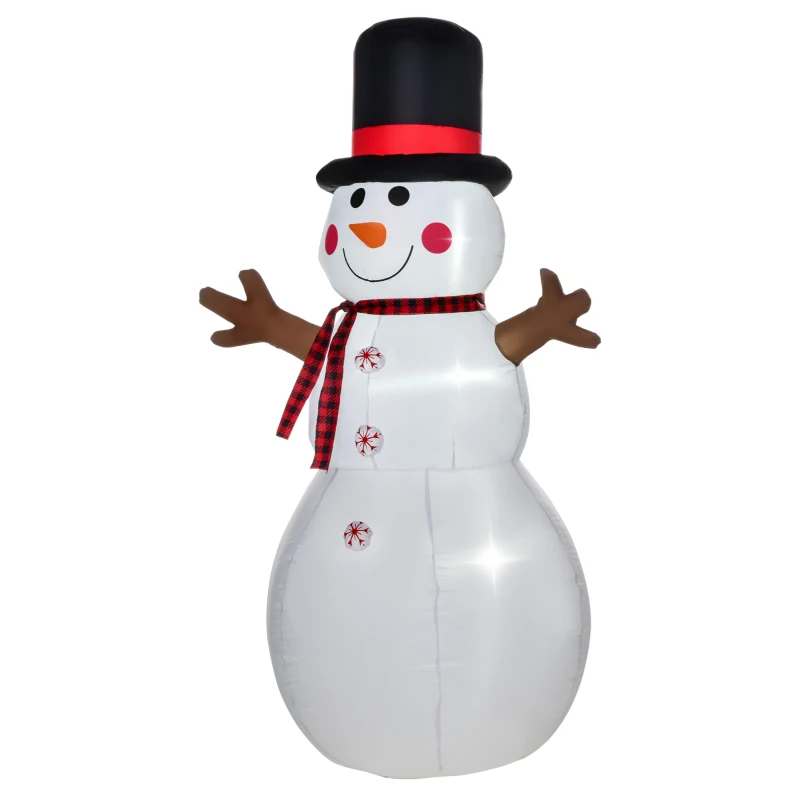 HOMCOM 6ft Christmas Inflatables Outdoor Decorations Snowman, Blow-Up Yard Christmas Decor with LED Lights Display