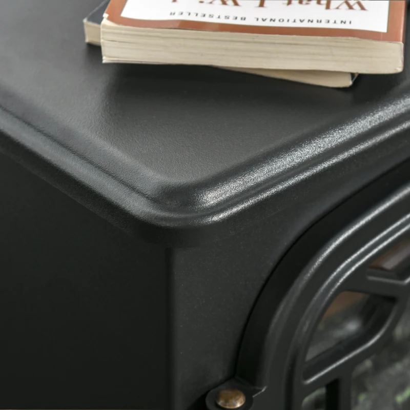 HOMCOM Freestanding Electric Fireplace Stove Heater with Realistic Flame Effect, Overheat Protection, 750W/1500W, Black