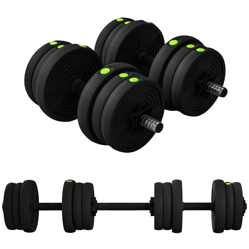 Soozier 44LBS 2-in-1 Adjustable Barbell & Dumbbells Set, Weights Set with Non-slip Handles for Men and Women Home Gym Training