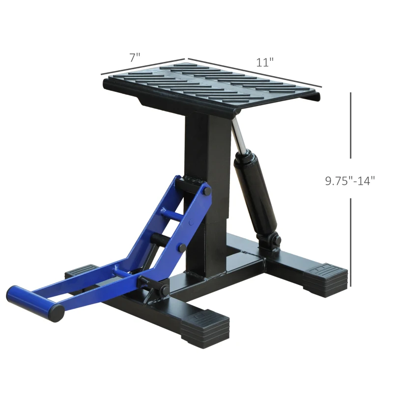 HOMCOM Hydraulic Motorcycle Jack Lift Stand, Repair & Maintenance Hoist Table for Dirt Bike, Pit Bike, Small Motorcycle, Small ATV, or Moped Scooter