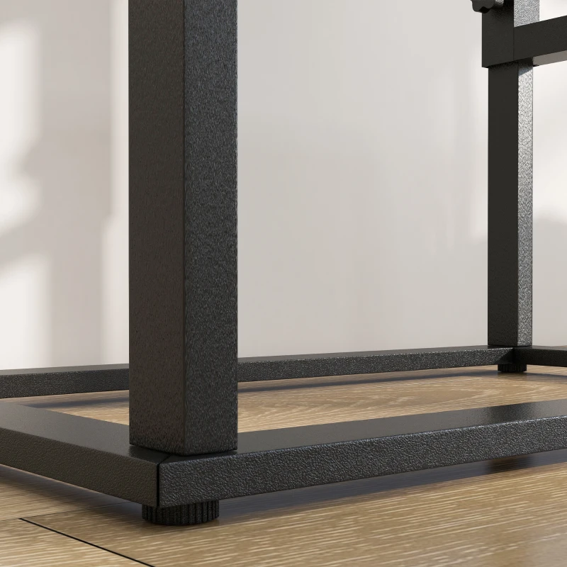 PawHut Dog Food Bowls, 7 Adjustable Height Elevated Dog Bowls w/ Stainless Steel, Black