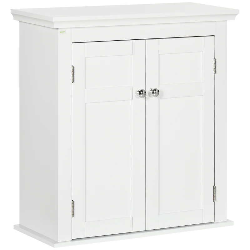 kleankin Bathroom Cabinet, Medicine Cabinet, Over Toilet Storage Cabinet with Adjustable Shelves for Entryway, White