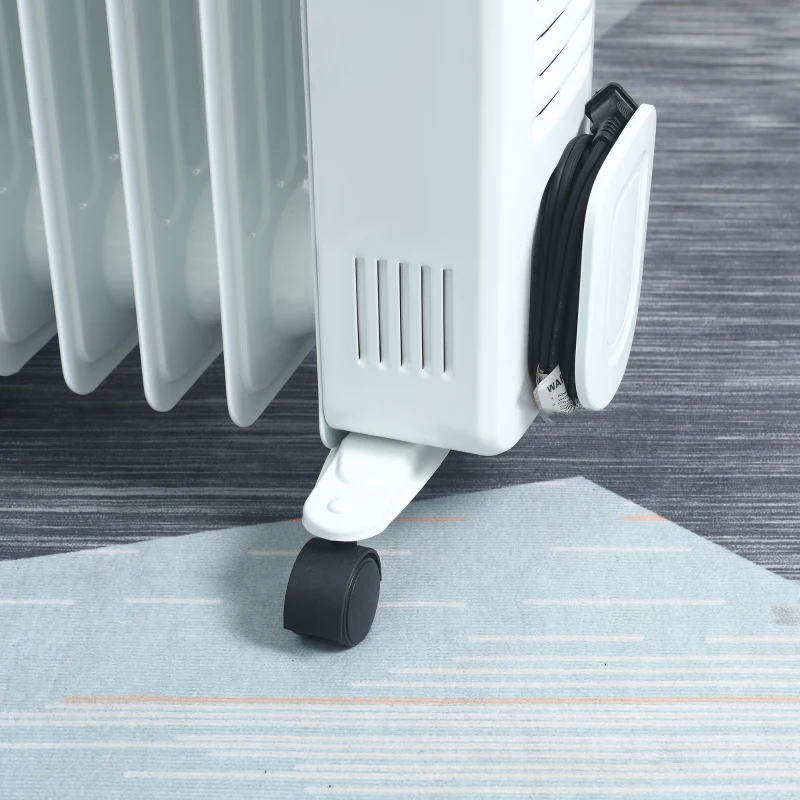 HOMCOM 25.25" Electric Space Heater, Freestanding 161 Sq. Ft. Heater with 3 Modes, Timer, and Remote, 1500 W, White