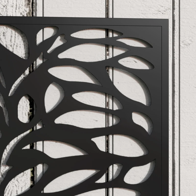 Outsunny Metal Raised Garden Bed with Privacy Panel, Freestanding or Wall Mounted Outdoor Planter Box for Garden, Patio