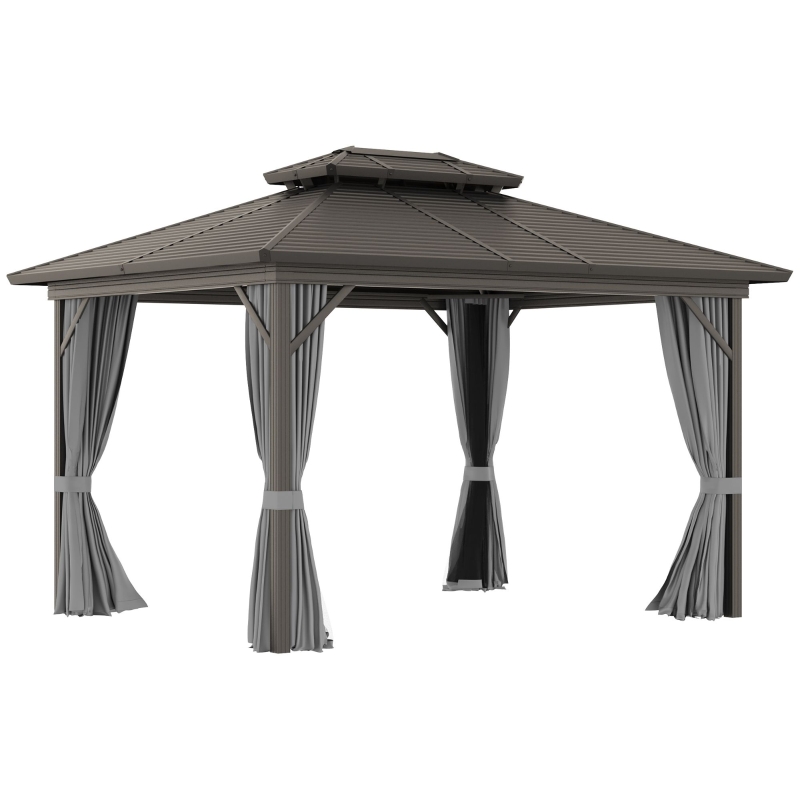 Outsunny 10' x 12' Hardtop Gazebo with Aluminum Frame