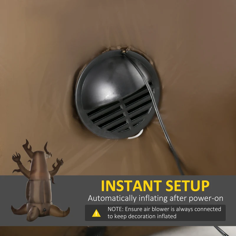 HOMCOM Inflatable Halloween Decoration Haunted Tree with White Ghost, Blow-Up Outdoor LED Display for Lawn, Garden, Party