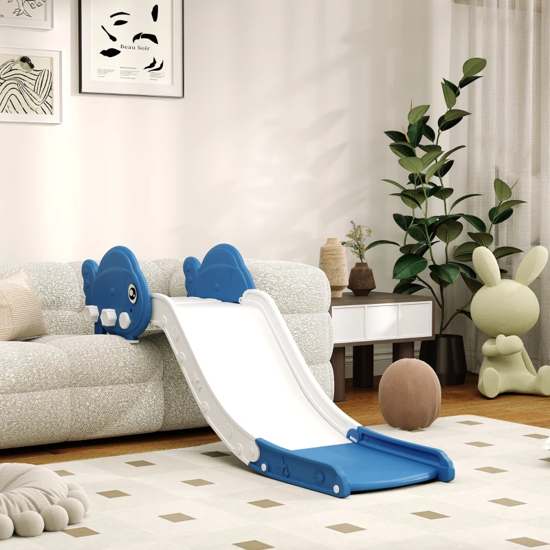 Qaba Toddler Couch Slide for Bed, Sofa, Stairs, Easy Assemble & Storage, for 18-48 Months, Blue