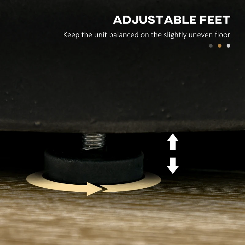 HOMCOM Lightweight Accent Table with Concrete Finish Round Side Table, Dark Gray