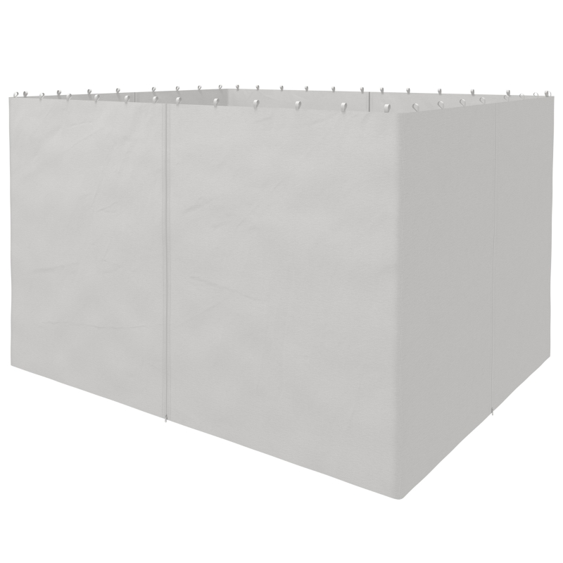 Outsunny Gazebo Replacement Sidewalls 4-Panel Privacy Wall for 10' x 12' Canopy, Outdoor Shelter Curtains Accessories Light Grey