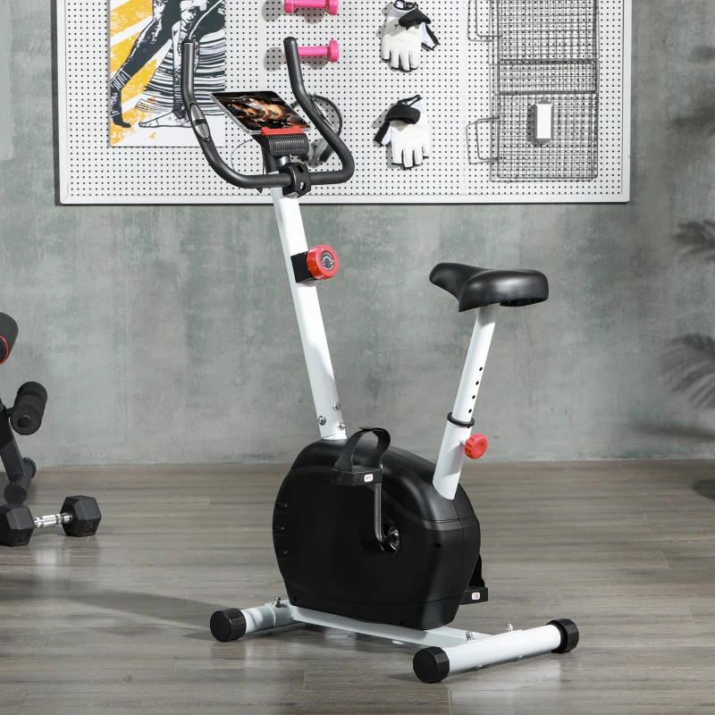Soozier Quiet Exercise Bike Stationary Bike with 8-Level Magnetic Resistance, Heart-Rate Sensor