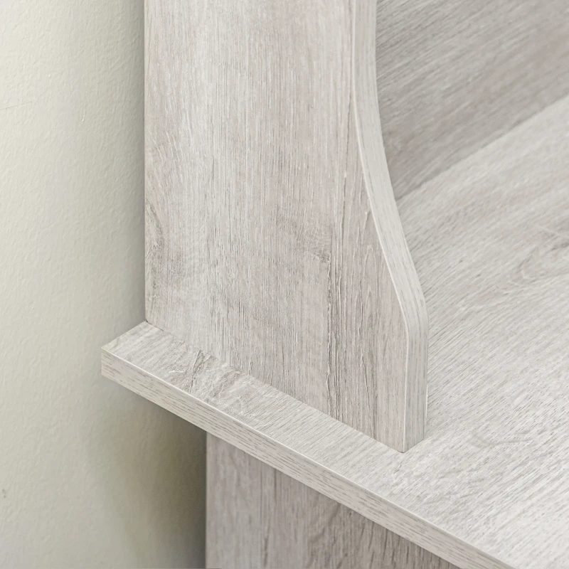 HOMCOM Hall Tree with Shoe Storage Bench Entryway Bench for Living Room, Distressed White