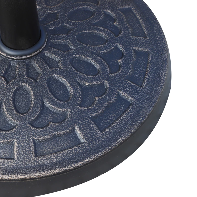 Outsunny 26 lbs Resin Round Umbrella Base Stand Market Parasol Holder with Beautiful Decorative Pattern, for Φ1.5", Φ1.89" Pole, for Lawn, Deck, Backyard, Garden, Bronze