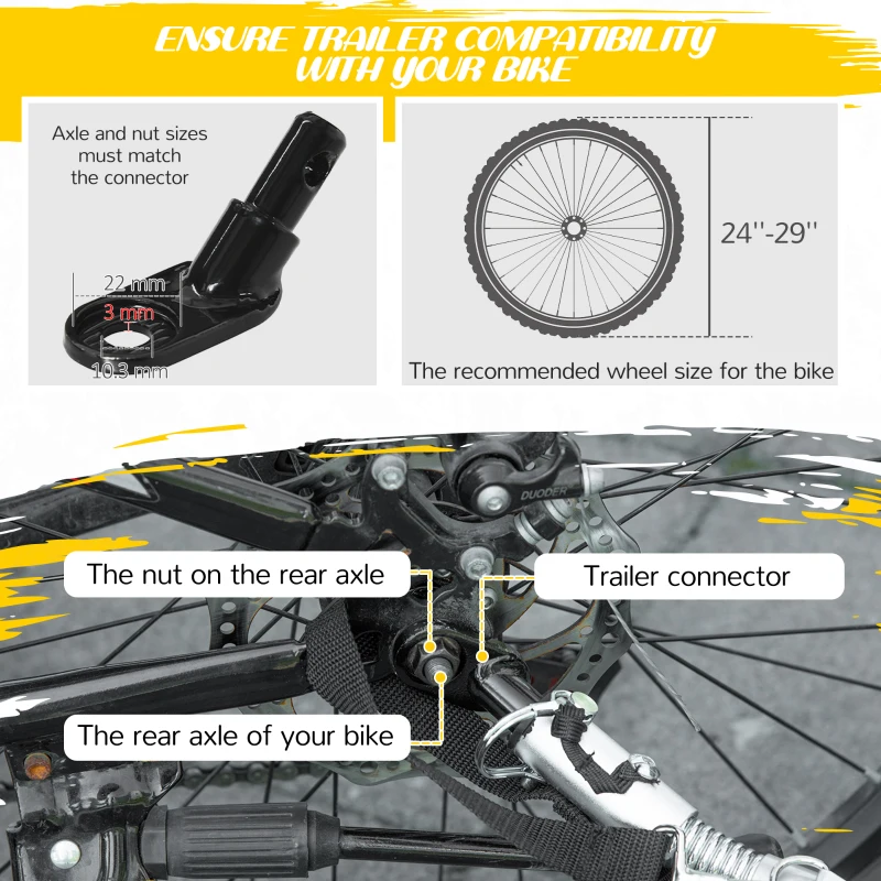 Aosom 2 Seat Bike Trailer for Kids, Baby Stroller with Storage Bag, 5 Point Harness, Bicycle Trailer with 20" Wheels, Red