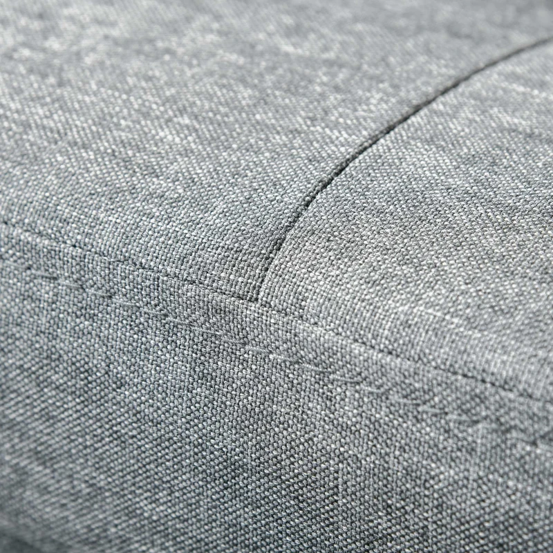 HOMCOM 50" Storage Ottoman Bench, Upholstered Ottoman Foot Rest with Linen Fabric and Soft Close Lid for Entryway, Gray