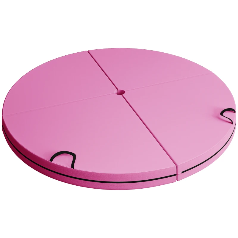 Soozier Foldable Crash Mat, Pole Padding with Carrying Handles and EPE Foam for Dance Training and Exercise, Pink