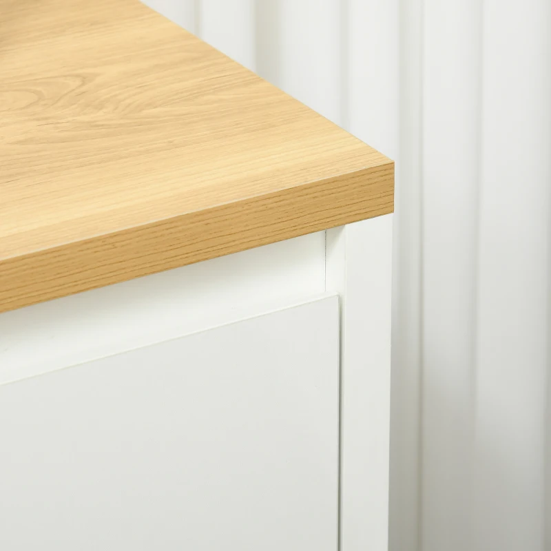 HOMCOM Sideboard Cabinet, Buffet Table with 3 Doors and Adjustable Shelves for Living Room, Entryway, White