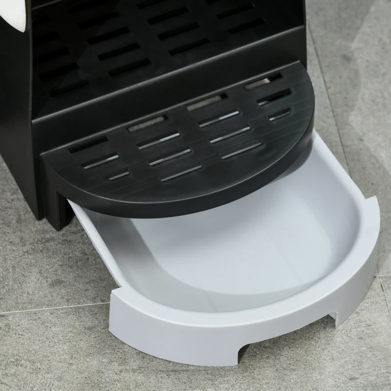 PawHut Cat Litter Box Easy to Clean Open with Scoop, Gray