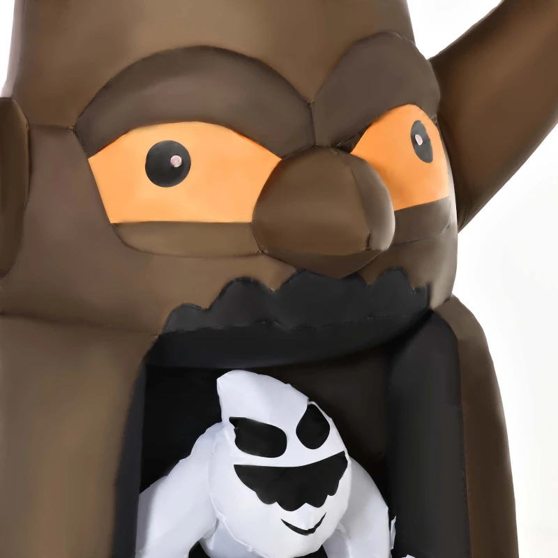 HOMCOM Inflatable Halloween Decoration Haunted Tree with White Ghost, Blow-Up Outdoor LED Display for Lawn, Garden, Party