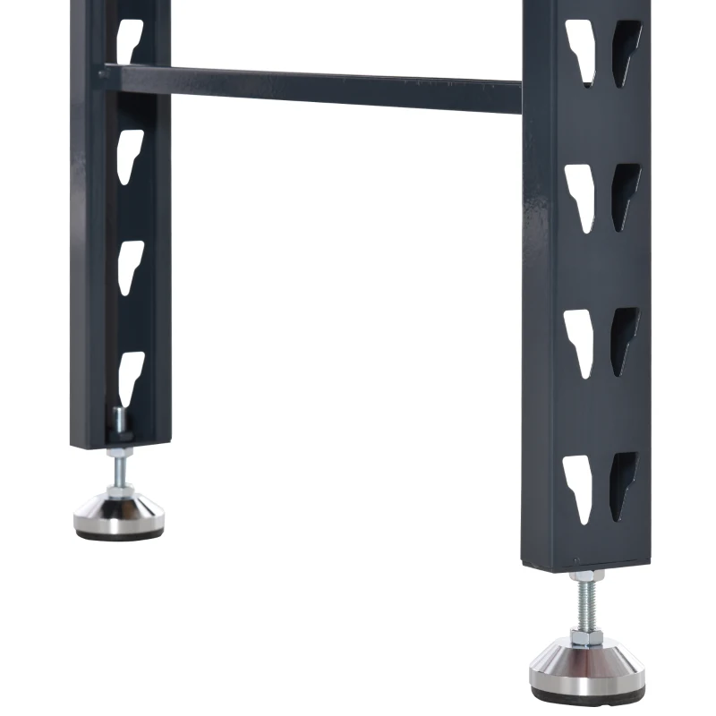 HOMCOM 45" Work Bench with Adjustable Footpads and Large Solid Wood Tabletop Tool Table for Garage, Weight Capacity 1100 lbs