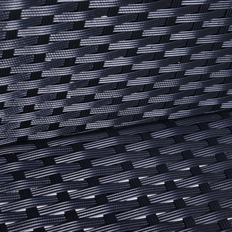 Outsunny 3 Piece Patio Bar Set Wicker Rattan Garden Bistro Set Barstool and Table for Patio Backyard Balcony Poolside, Black