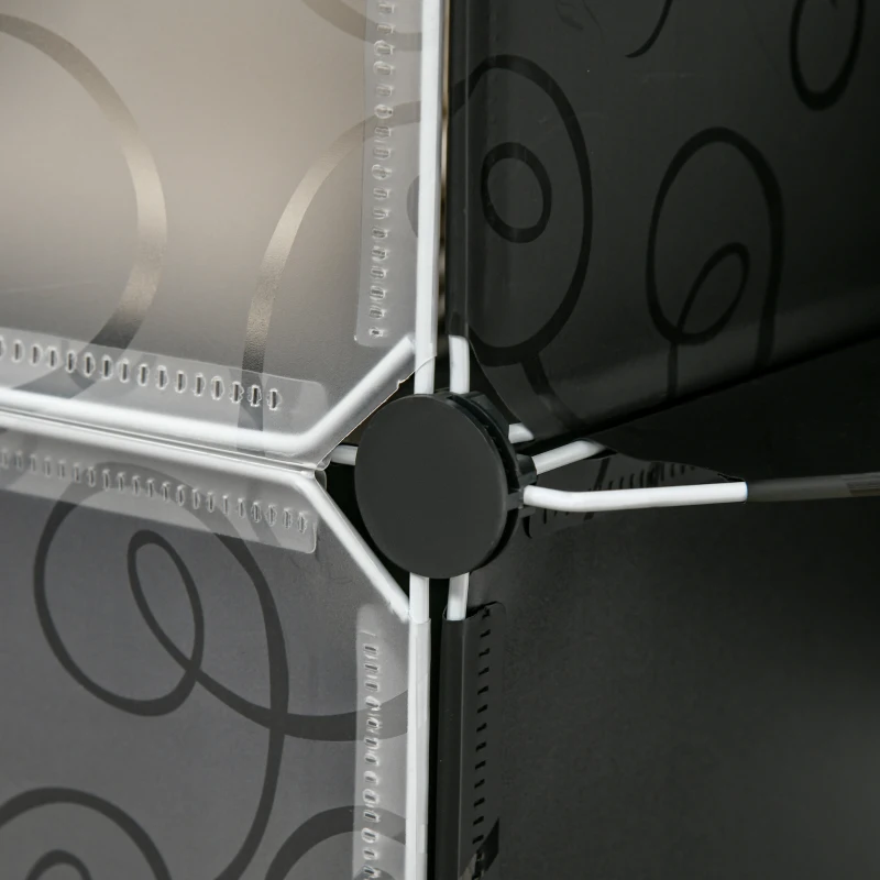 HOMCOM Cube Storage Organizer, DIY 20-Cube Modular Cabinet, Shoe Rack with Doors for Living Room, Black