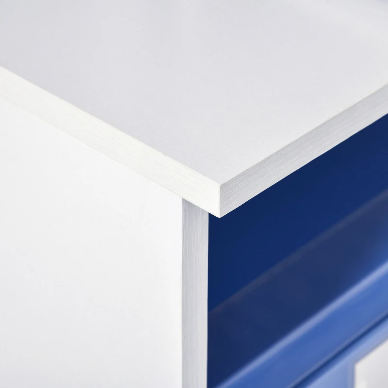 HOMCOM Printer Stand, Storage Cabinet with Drawer, Open Storage Shelves, for Home or Office Use, White