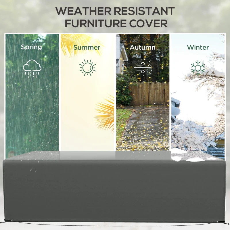 Outsunny Patio Furniture Cover for Outdoor Sectional Sofa Set Waterproof Windproof Oxford Fabric, 97" x 65" x 26", Dark Grey