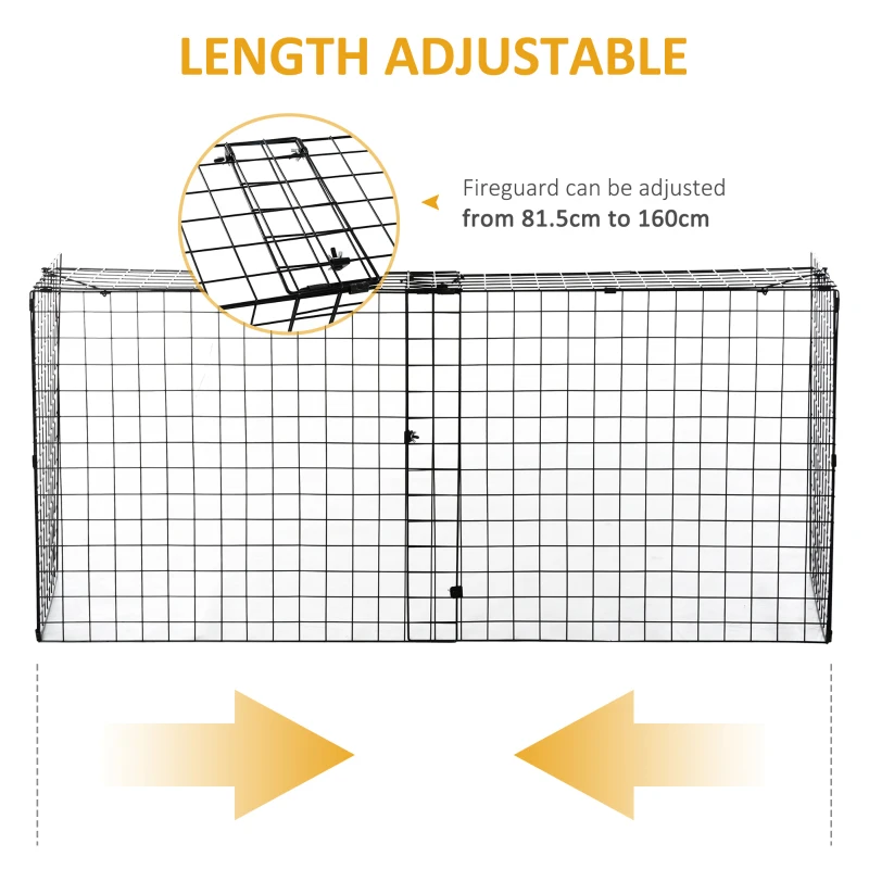 HOMCOM Fireplace Screen, Extendable Fire Spark Guard Cover with Metal Mesh for Living Room Home Decor, Black