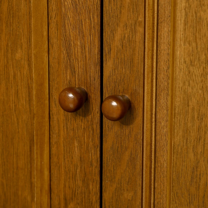 HOMCOM Modern Kitchen Island on Wheels, Rolling Kitchen Cart with Drawer, Storage Cabinet, and 2 Towel Racks for Dining Room, Brown