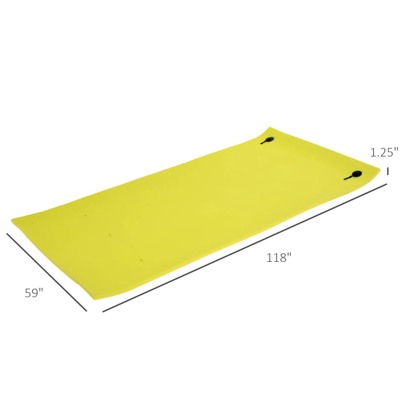 Soozier 10' x 5' Lily Pad Floating Mat for Water Recreation and Relaxing, Tear-Resistant XPE Foam Water Floating Mat for Lake, River, Beach, Pool, Yellow