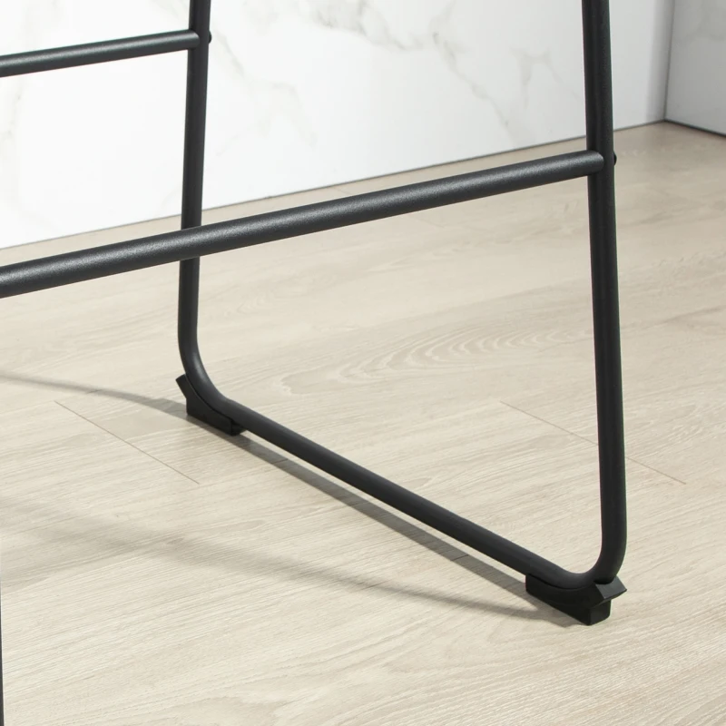 HOMCOM Bar Height Bar Stools Set of 2, Vintage PU Leather Bar Chairs, Kitchen Stools with Footrest for Home Bar, Dark Brown