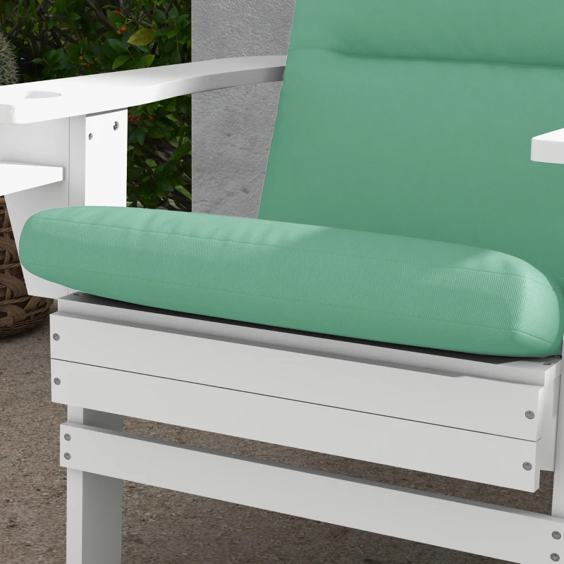 Outsunny Patio Chair Cushions for Adirondack Chair Replacement Cushions with Back and Ties, Set of 2, Green