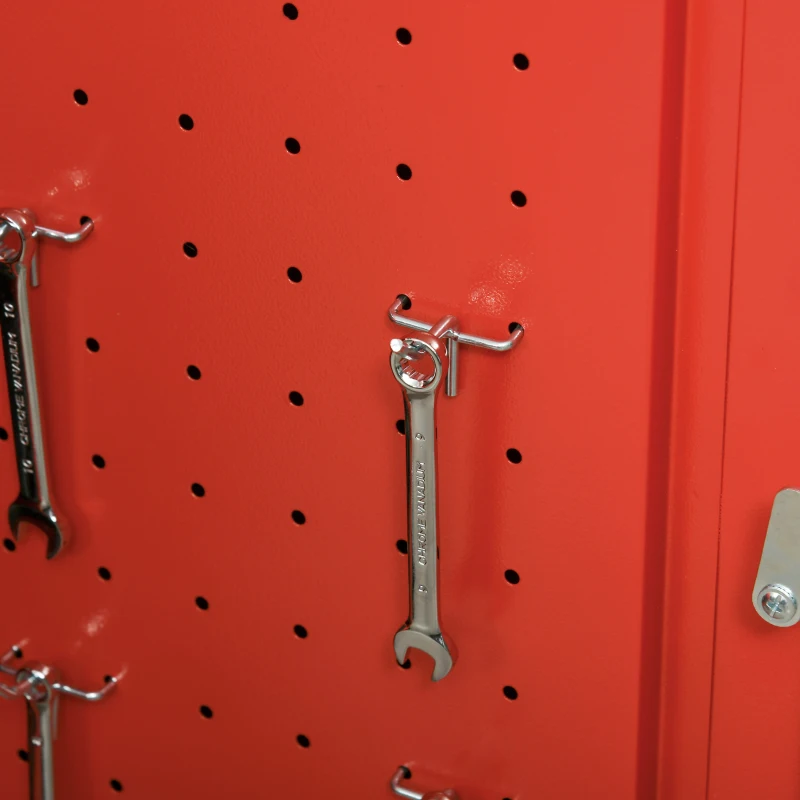 DURHAND 2 In 1 Detachable Tool Box and Tool Cabinet, 3-Drawer Rolling Tool Chest Cabinet on Wheels with Lock and 2 Keys, Red