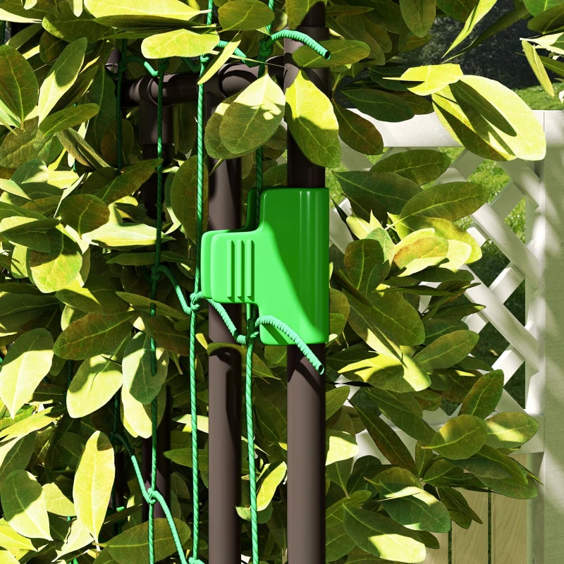 Outsunny Arched Garden Trellis, 8 FT Tall Metal Plant Trellis Support with Trellis Netting for Climbing Plants