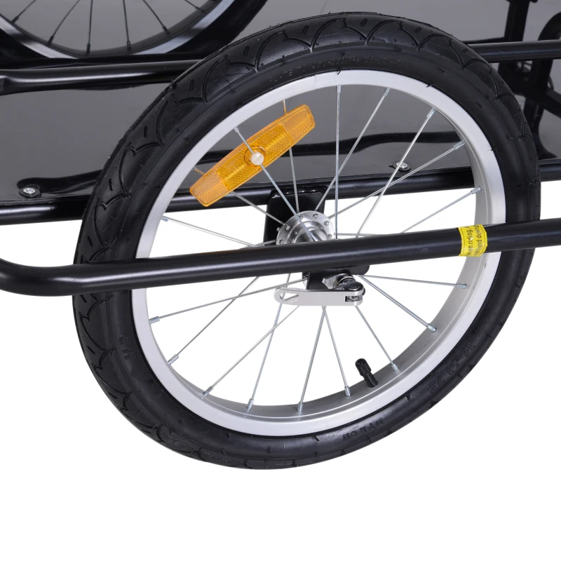 Aosom Foldable Bike Cargo Trailer Cart with Hitch, 88 lbs. Capacity, Black(m-9)