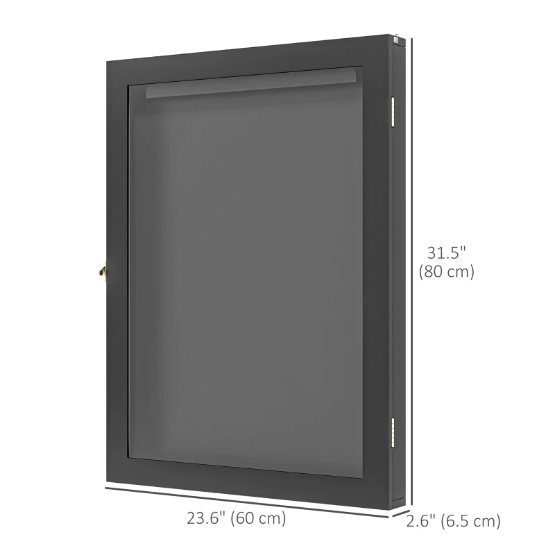 HOMCOM 24" x 32" Hockey Jersey Frame, Jersey Shadow Box for Basketball Football Baseball, Black