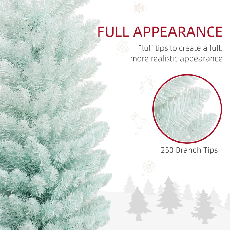 HOMCOM 5ft Pencil Christmas Trees, Skinny Artificial Christmas Tree for Xmas Holiday Decor, Gradient Blue